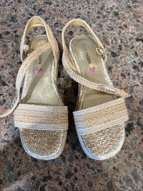 Steve Madden Natural Woven Espadrille Slingback Wedges